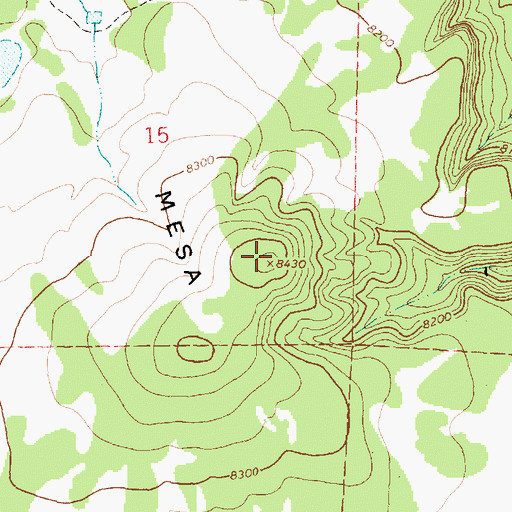Topographic Map of Techado Mesa, NM