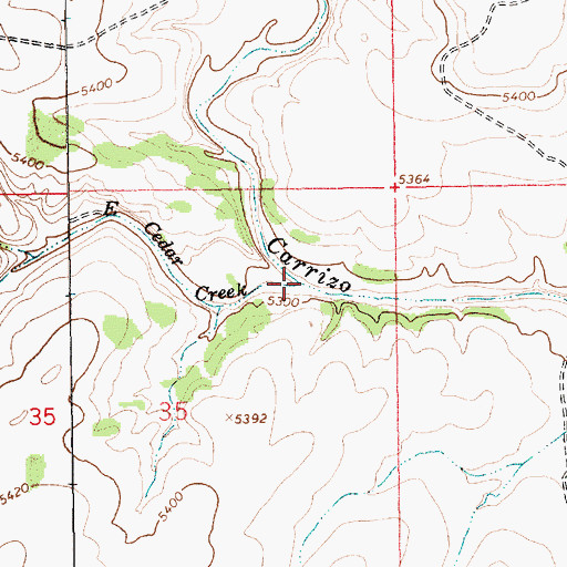 Topographic Map of Trabajo Creek, NM