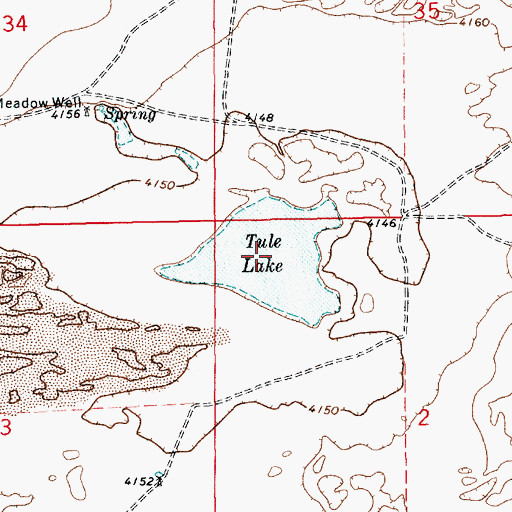 Topographic Map of Tule Lake, NM
