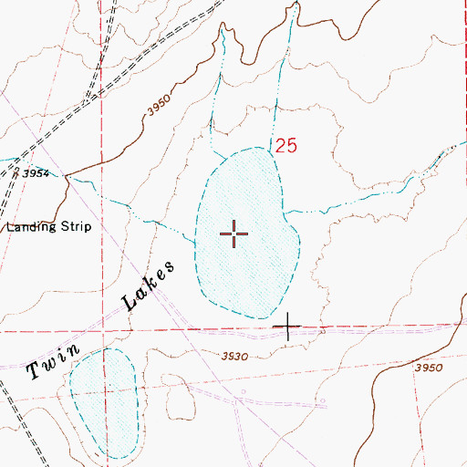 Topographic Map of Twin Lakes, NM