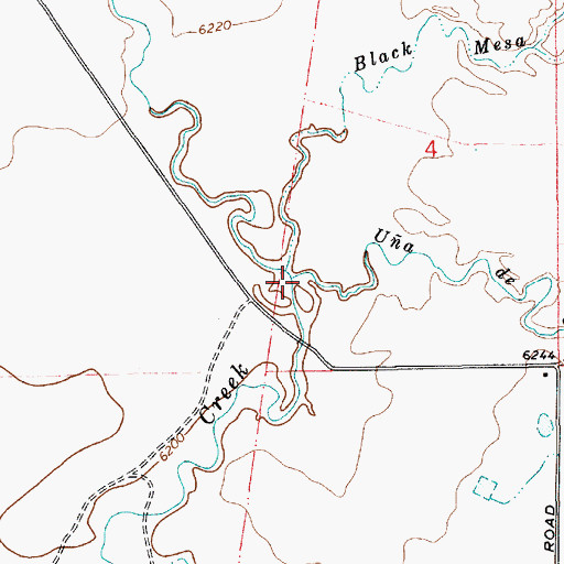 Topographic Map of Una de Gato Creek, NM
