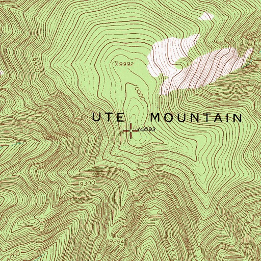 Topographic Map of Ute Mountain, NM