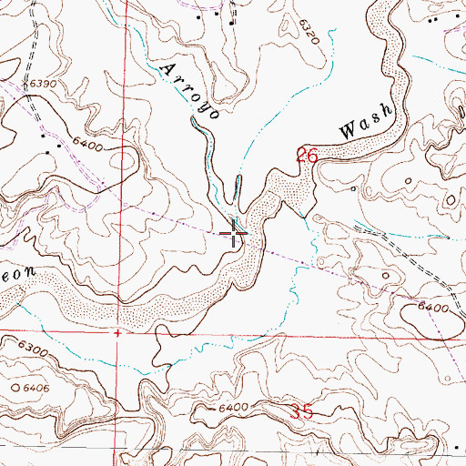 Topographic Map of Vicente Arroyo, NM