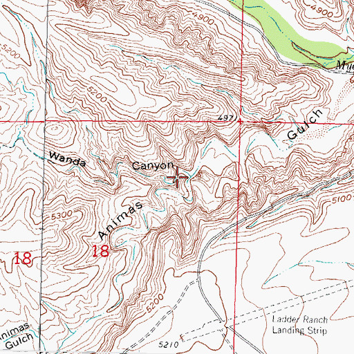 Topographic Map of Wanda Canyon, NM