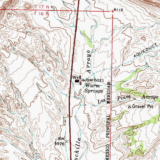 Topographic Map of Warm Springs, NM