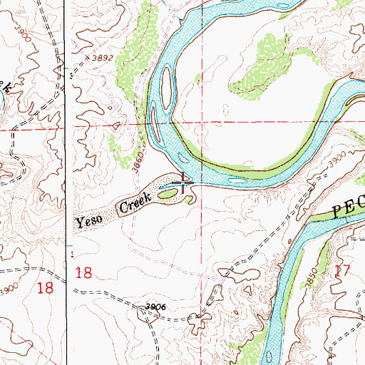 Topographic Map of Yeso Creek, NM