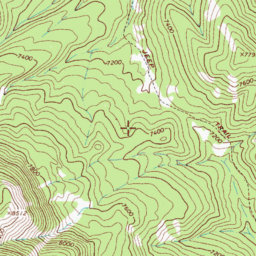 Topographic Map of Rocky Mountains, WY