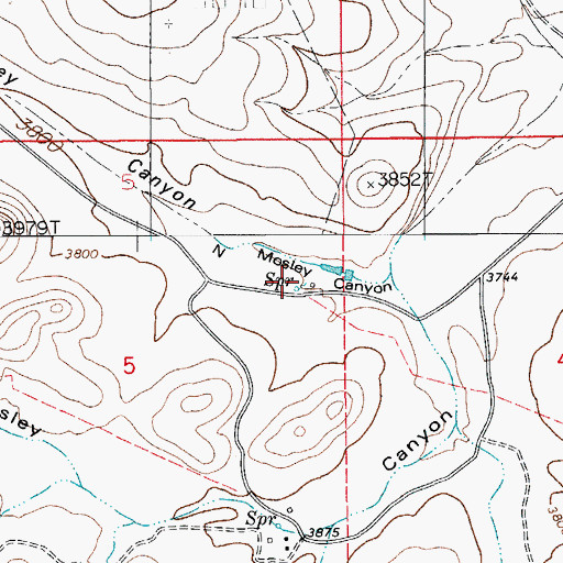 Topographic Map of North Mosley Spring, NM