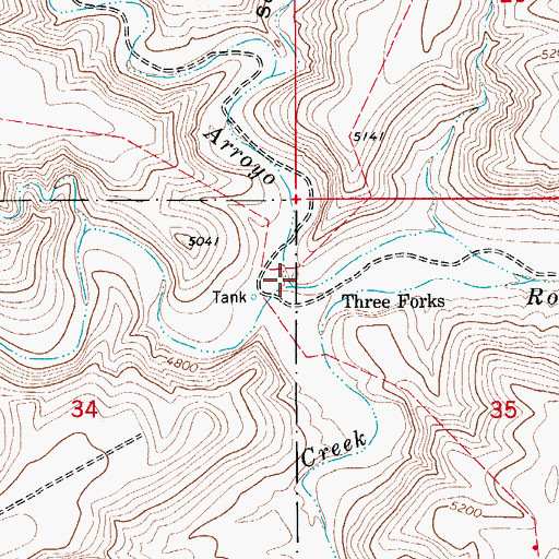 Topographic Map of North Rocky Canyon, NM