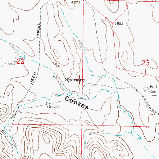 Topographic Map of Cookes Spring, NM