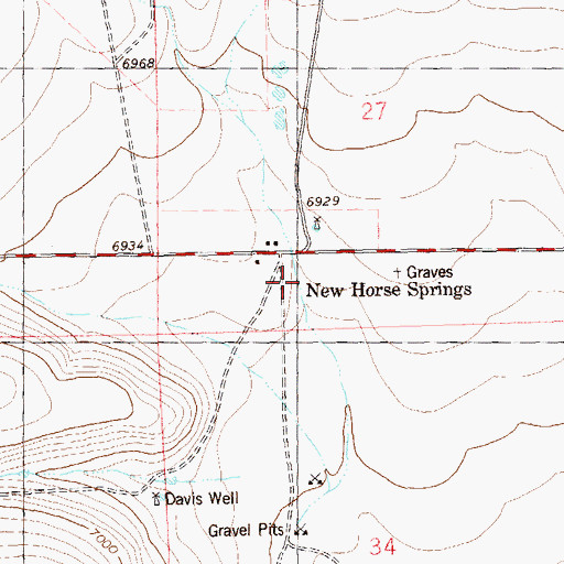 Topographic Map of New Horse Springs, NM