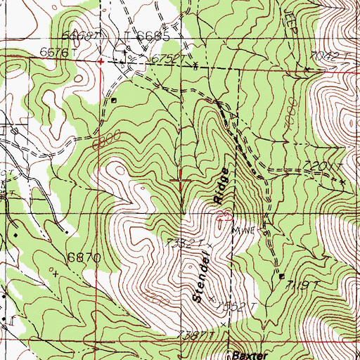 Topographic Map of Stendel Ridge, NM