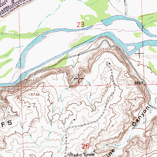 Topographic Map of Shannon Bluffs, NM