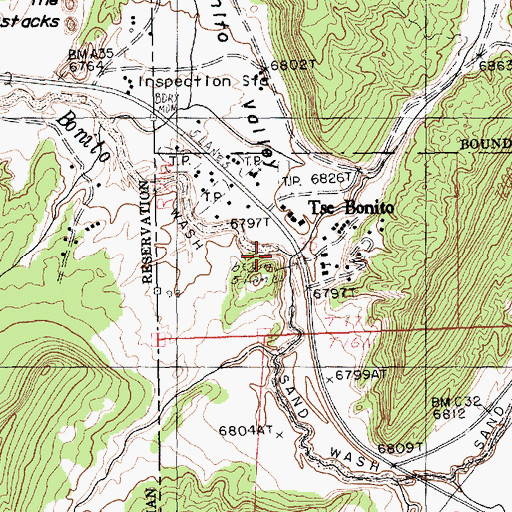 Topographic Map of Tse Bonito, NM