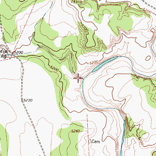 Topographic Map of Agua Media Creek, NM