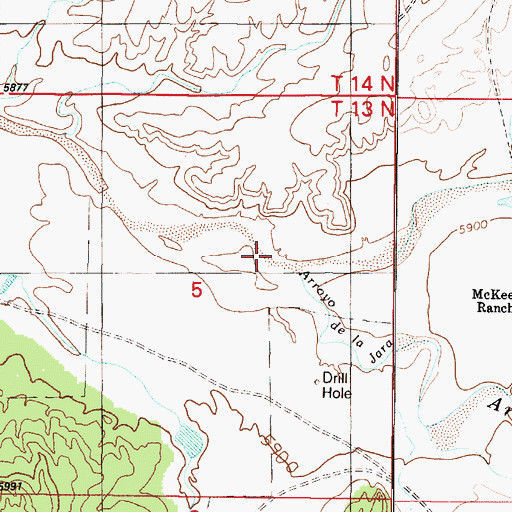 Topographic Map of Arroyo Jara, NM