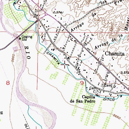 Topographic Map of Arroyo Maestas, NM