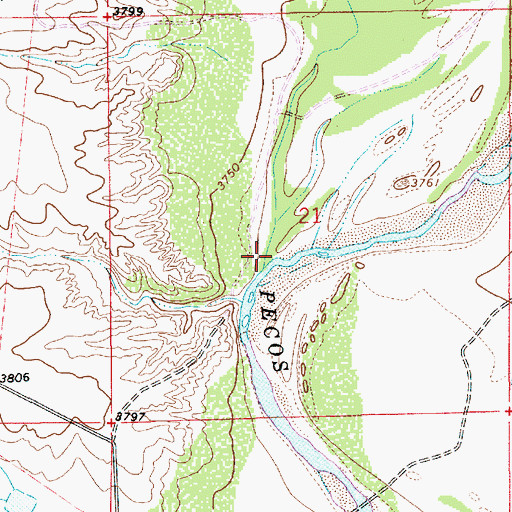Topographic Map of Arroyo Mora, NM