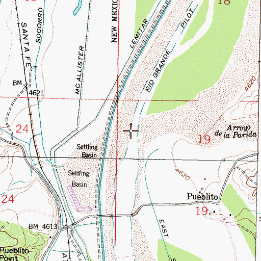 Topographic Map of Arroyo de la Parida, NM