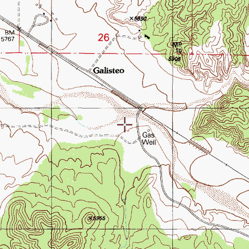Topographic Map of Arroyo de la Vaca, NM