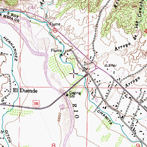 Topographic Map of Arroyo de las Canobitas, NM