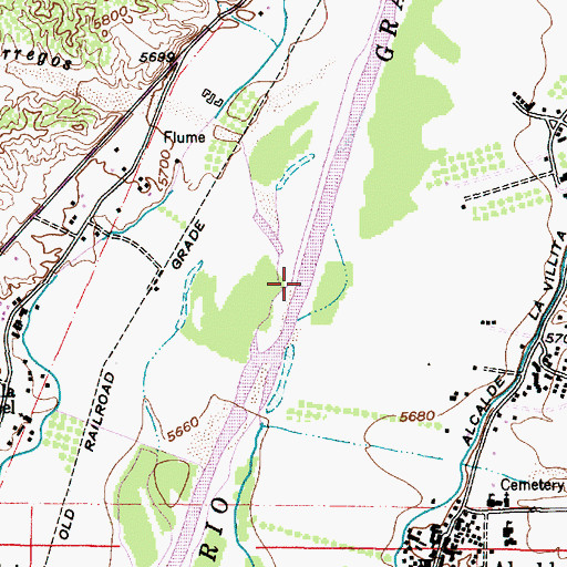 Topographic Map of Arroyo de los Borregos, NM