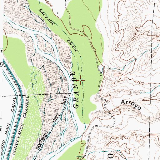 Topographic Map of Arroyo de los Pinos, NM
