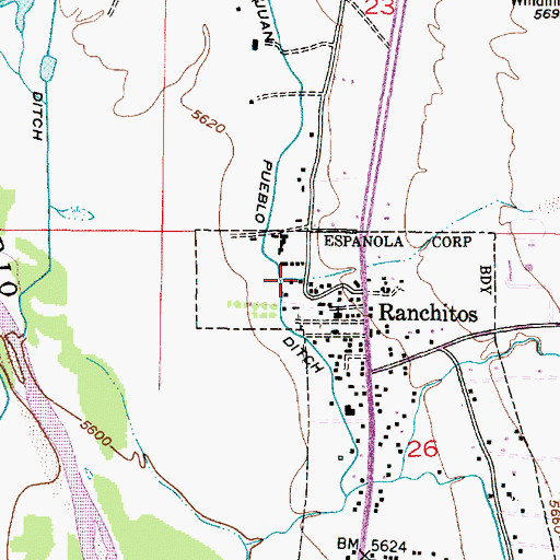 Topographic Map of Arroyo de Ranchitos, NM