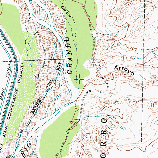 Topographic Map of Arroyo de Tio Bartolo, NM