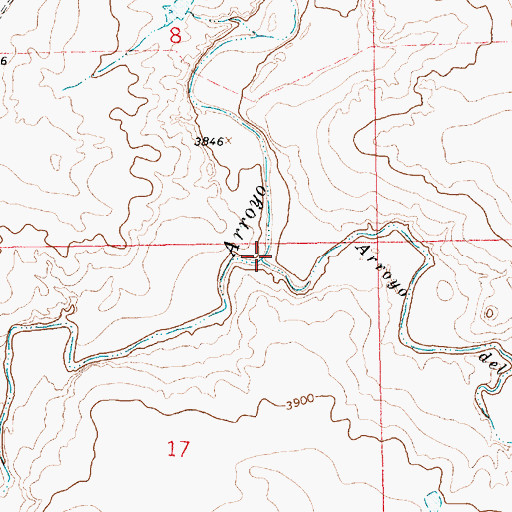 Topographic Map of Arroyo del Puerto, NM