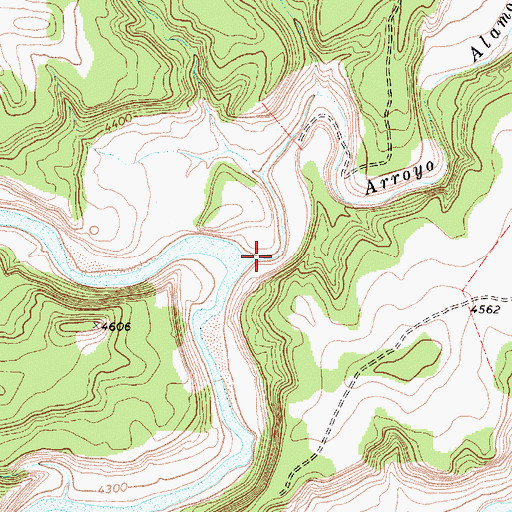 Topographic Map of Arroyo Alamocito, NM