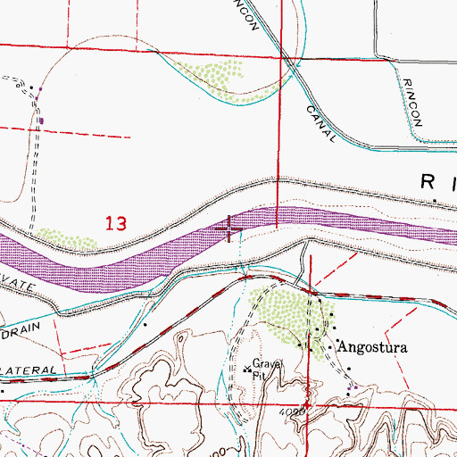 Topographic Map of Arroyo Angostura, NM