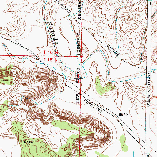Topographic Map of Arroyo Cucho, NM