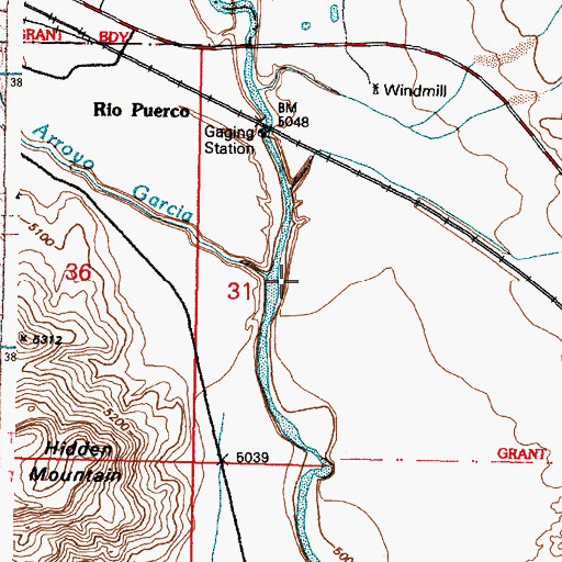 Topographic Map of Arroyo Garcia, NM