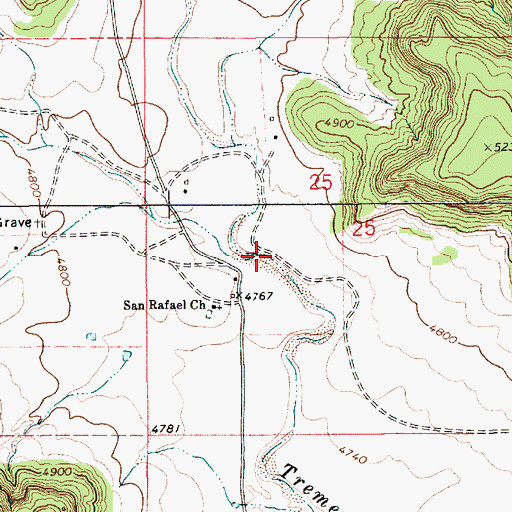 Topographic Map of Arroyo Hondo, NM