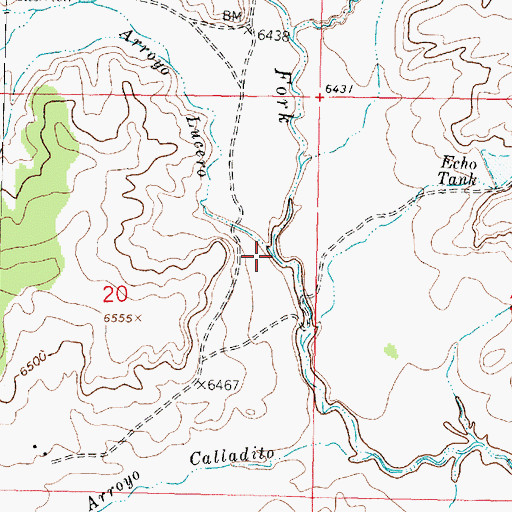 Topographic Map of Arroyo Lucero, NM