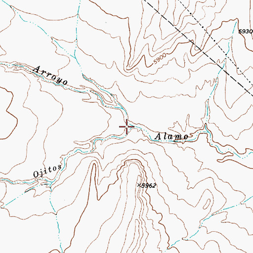 Topographic Map of Arroyo Ojitos, NM