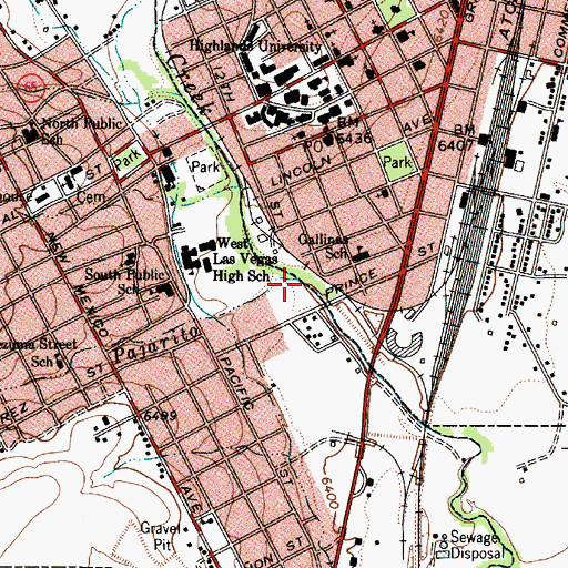 Topographic Map of Arroyo Pajarito, NM