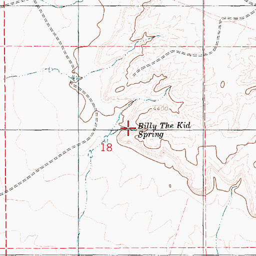 Topographic Map of Billy the Kid Spring, NM
