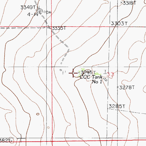 Topographic Map of CCC Tank Number 1, NM