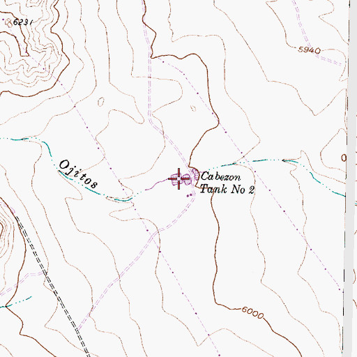 Topographic Map of Cabezon Tank Number 2, NM