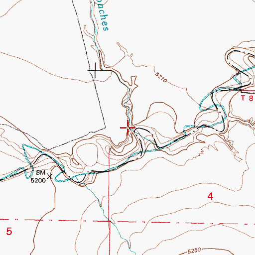 Topographic Map of Caada los Apaches, NM