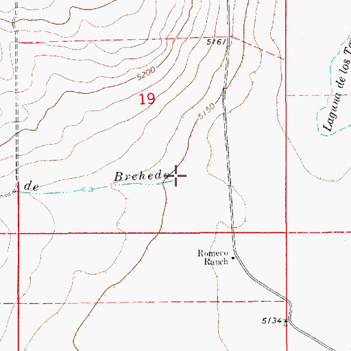 Topographic Map of Caada de Brehedo, NM