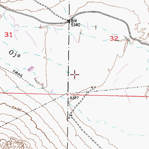 Topographic Map of Caada del Ojo, NM