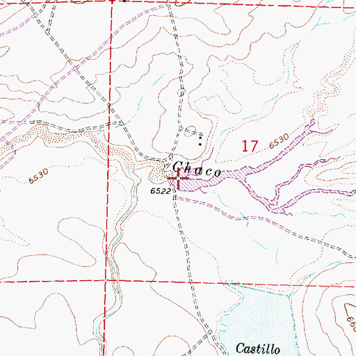 Topographic Map of Caada Alamos, NM