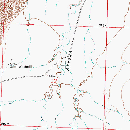 Topographic Map of Caada Ancha, NM