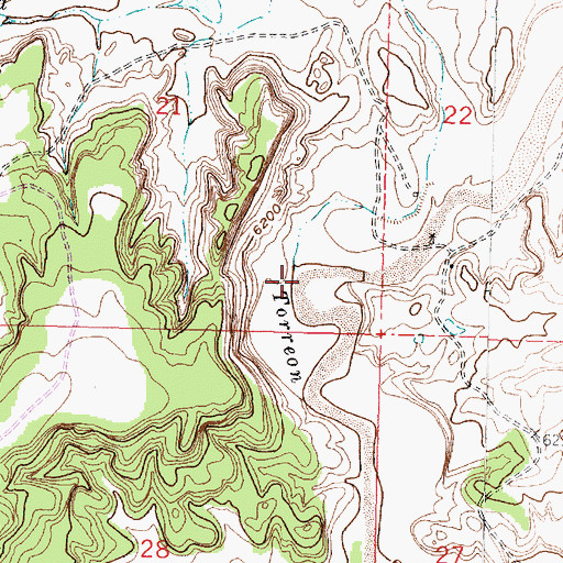 Topographic Map of Caada Bernardino, NM