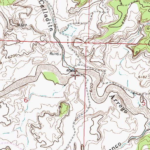 Topographic Map of Caada Calladita, NM