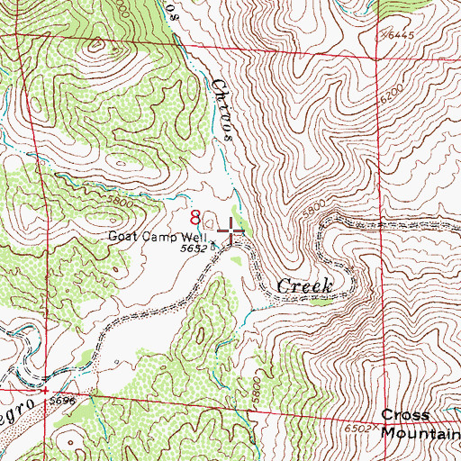Topographic Map of Caada Rancho de los Chivos, NM