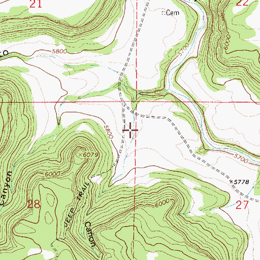 Topographic Map of Caon del Grilla, NM